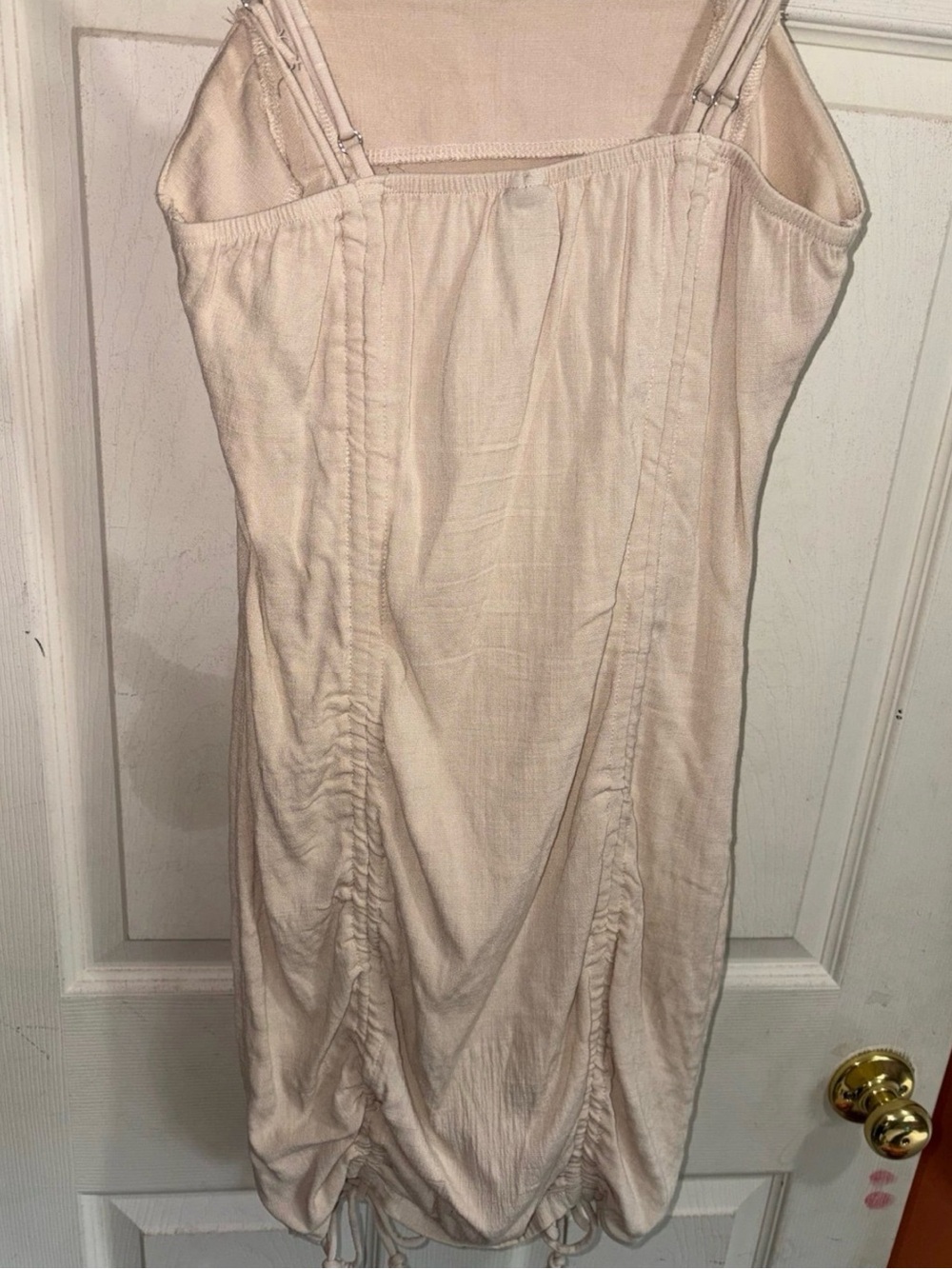 wild fable Cream Ruched Drawstring Mini Dress - Picture 5 of 7